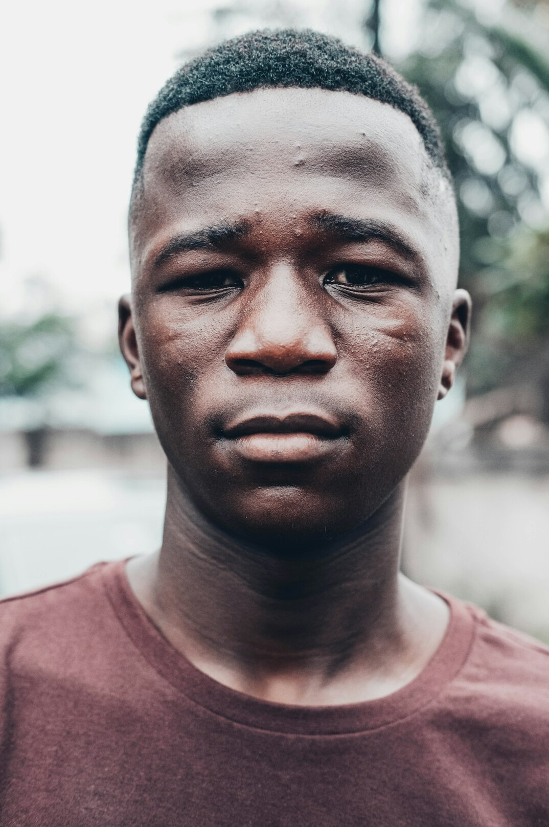 Portrait of a calm man looking at the camera
